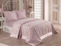 Set cuvertura de pat dubla, 3 piese, 60% bumbac si 40% poliester, Nazenin Home, Alona Powder