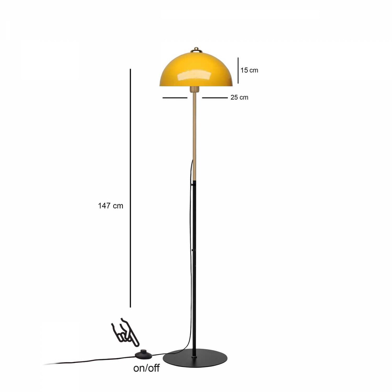 Lampadar, L'essentiel Maison, 780SGN4787, Galben - view 3