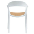 Scaun de gradina Ember, Pakoworld, 52.5x56.5x81 cm, polipropilena cu protectie UV, alb/bej