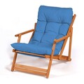 Scaun de gradina, Meya Dekor, My008, 50x81x50 cm, Lemn de fag, Albastru / Natural