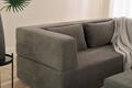 Canapea extensibilă cu 2 locuri, Balcab Home, 825BLC5401, Material: 100% ȘENILĂ, Gri