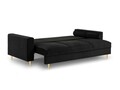 Canapea extensibila, Mimosa, Mazzini Sofas, 3 locuri, cu lada de depozitare, 220x100x92 cm, catifea, negru