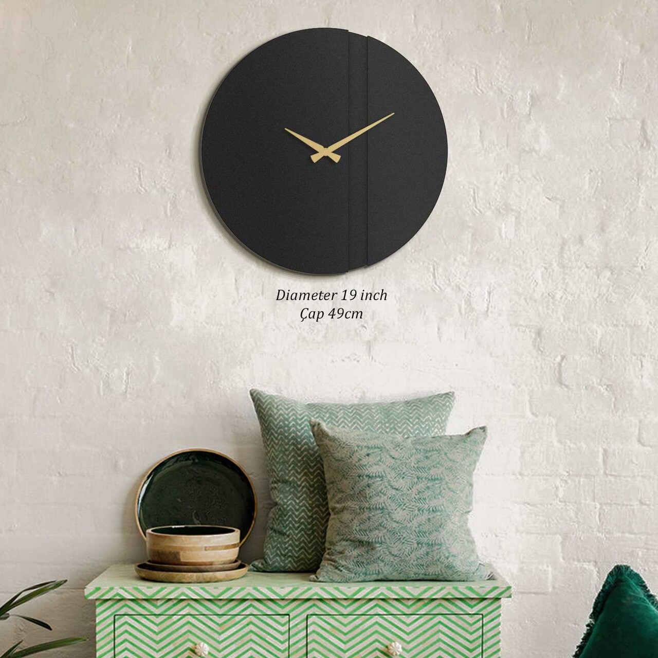 Ceas de perete, Block Metal Wall Clock, Dimensiune: 46 x 46 cm, Negru - view 2
