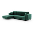 Coltar extensibil stanga 4 locuri ELTAP, LT-35NU, Dalia, 289x190x95 cm, lemn/poliester, verde inchis