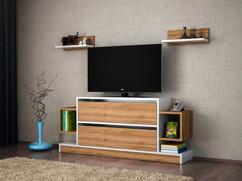 Comoda tv, furny home, magic, alb / nuc