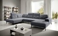 Coltar stanga 6 locuri ELTAP, LT-06SAV, Bretan, 350x205x107 cm, lemn/poliester, gri inchis
