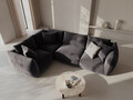 Coltar stanga 4 locuri, Chris-184, Micadoni Home, 295x210x80 cm, catifea, gri inchis