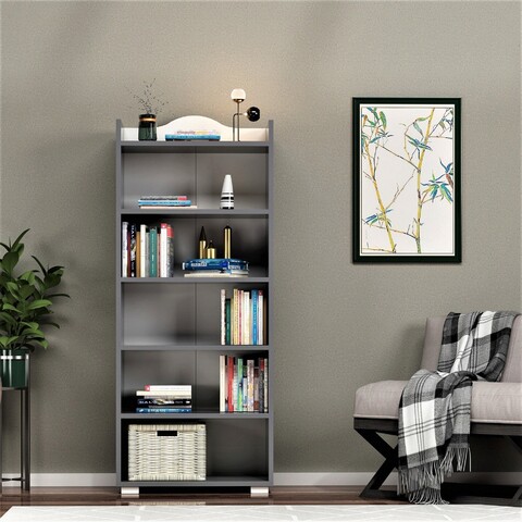 Corp biblioteca, olivia, wise, 60x160x30 cm, pal, antracit