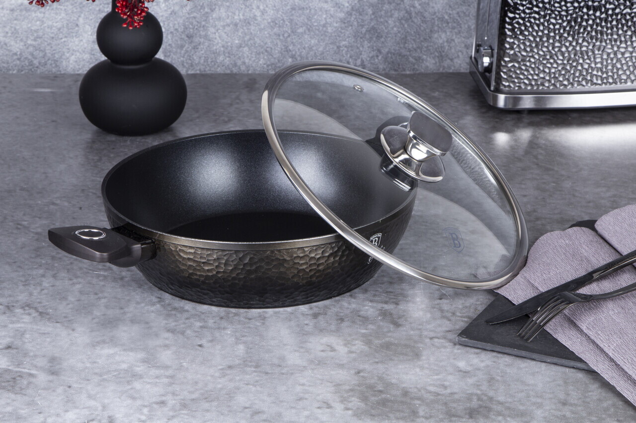 Oala cu capac Berlinger Haus, Primal Gloss, 28 cm, 3.8 L, aluminiu forjat, negru - imagine 13
