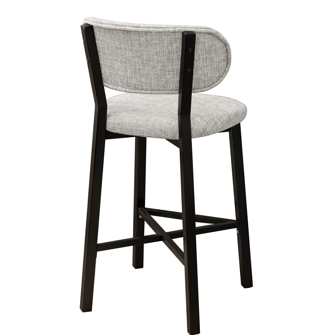 Scaun de bar, Hanah Home, Luna, 42x100x45 cm, Fier/Poliester/In, Crem — imaginea 8