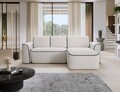 Coltar dreapta 4 locuri ELTAP, Ume, 287x190x88 cm, lemn/poliester, alb/albastru inchis