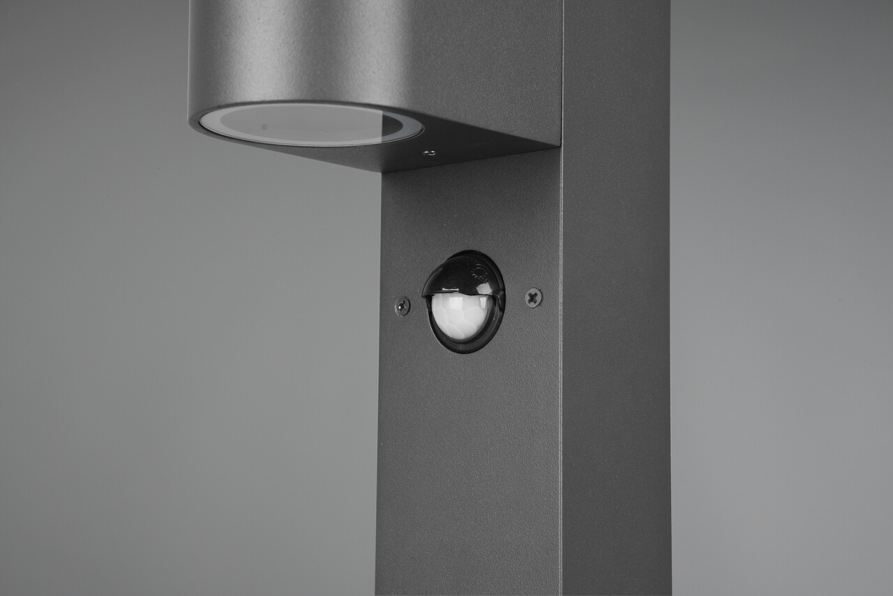 Lampadar de exterior cu senzor Roya, TRIO, 12x15x100 cm, 35W, 1x GU10, aluminiu, antracit