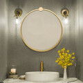 Oglinda decorativa, Neostill, Gold Metal Çerçeve Yuvarlak Ayna A708, 60x60x2 cm, Metal, Auriu