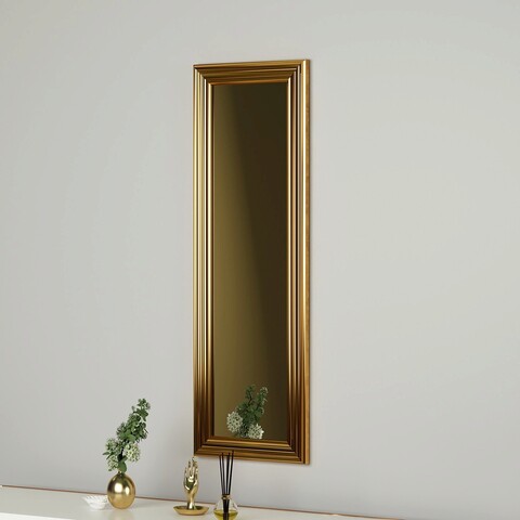 Oglinda decorativa, Siam, Boos, 30x90x3cm, 100% MDF, Aur