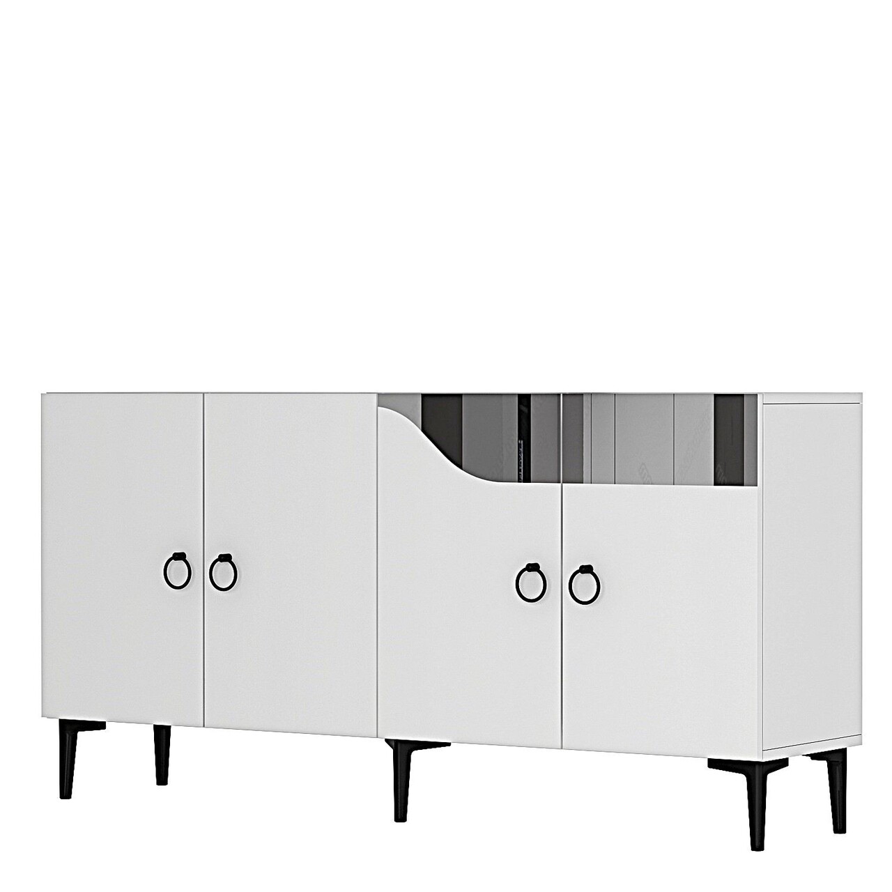 Consola, Hanah Home, Gama 150, 150x75x32 cm, PAL , Alb / Argintiu - view 4