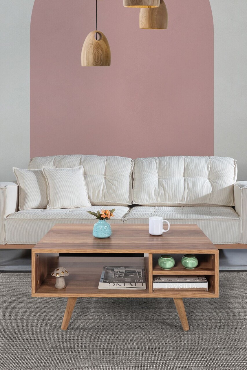 Masuta de cafea, Hanah Home, Venüs 2037, 90x43x55 cm, PAL, Maro — imaginea 2