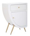 Noptiera inalta Venus, Mauro Ferretti, 60x32x79 cm, MDF/fier, alb/auriu