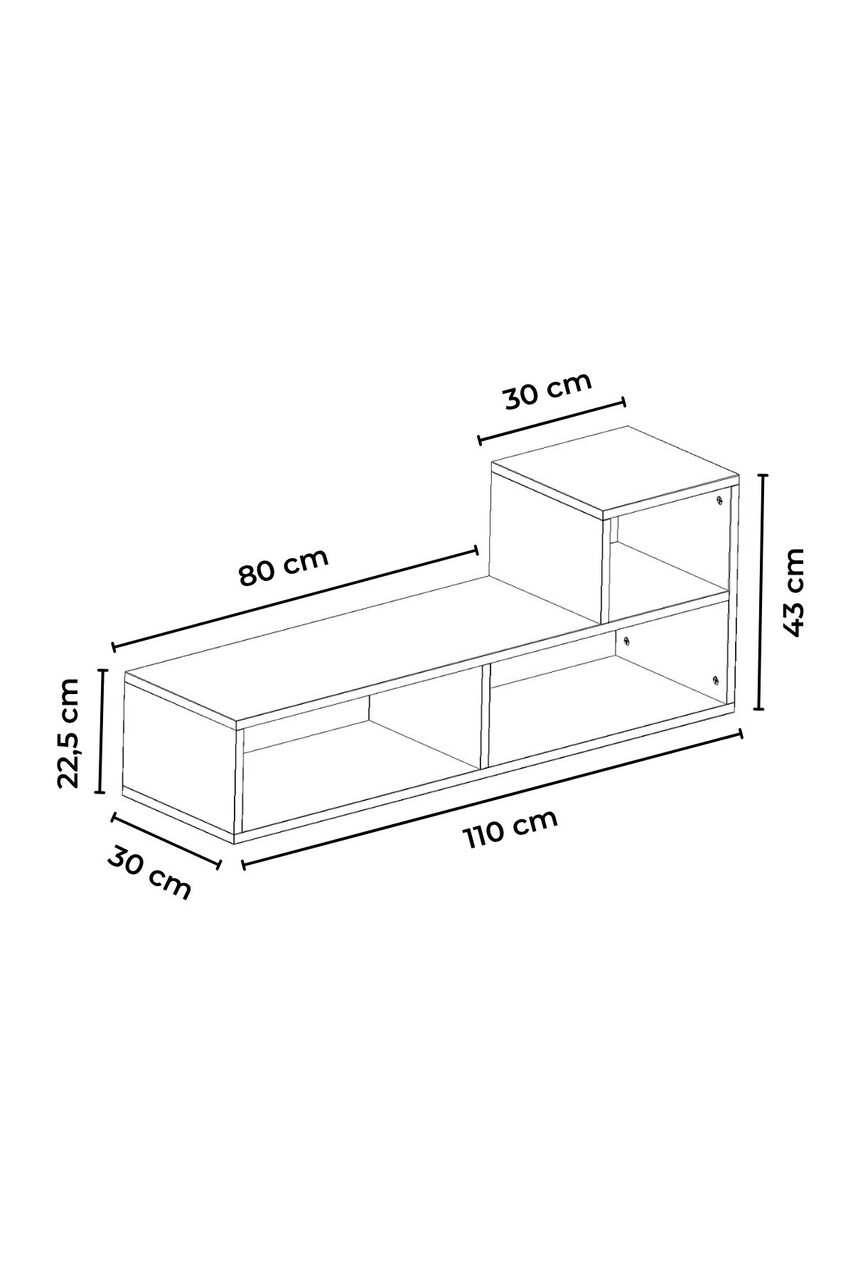 Comoda TV, Hanah Home, Bucak, 110x.43x30 cm, PAL, Stejar Sonomo — imaginea 3