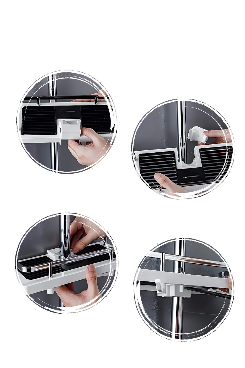 Organizator de baie, Fremont, M-526, 11.7x29 cm, Plastic, Negru - 2 | YEO