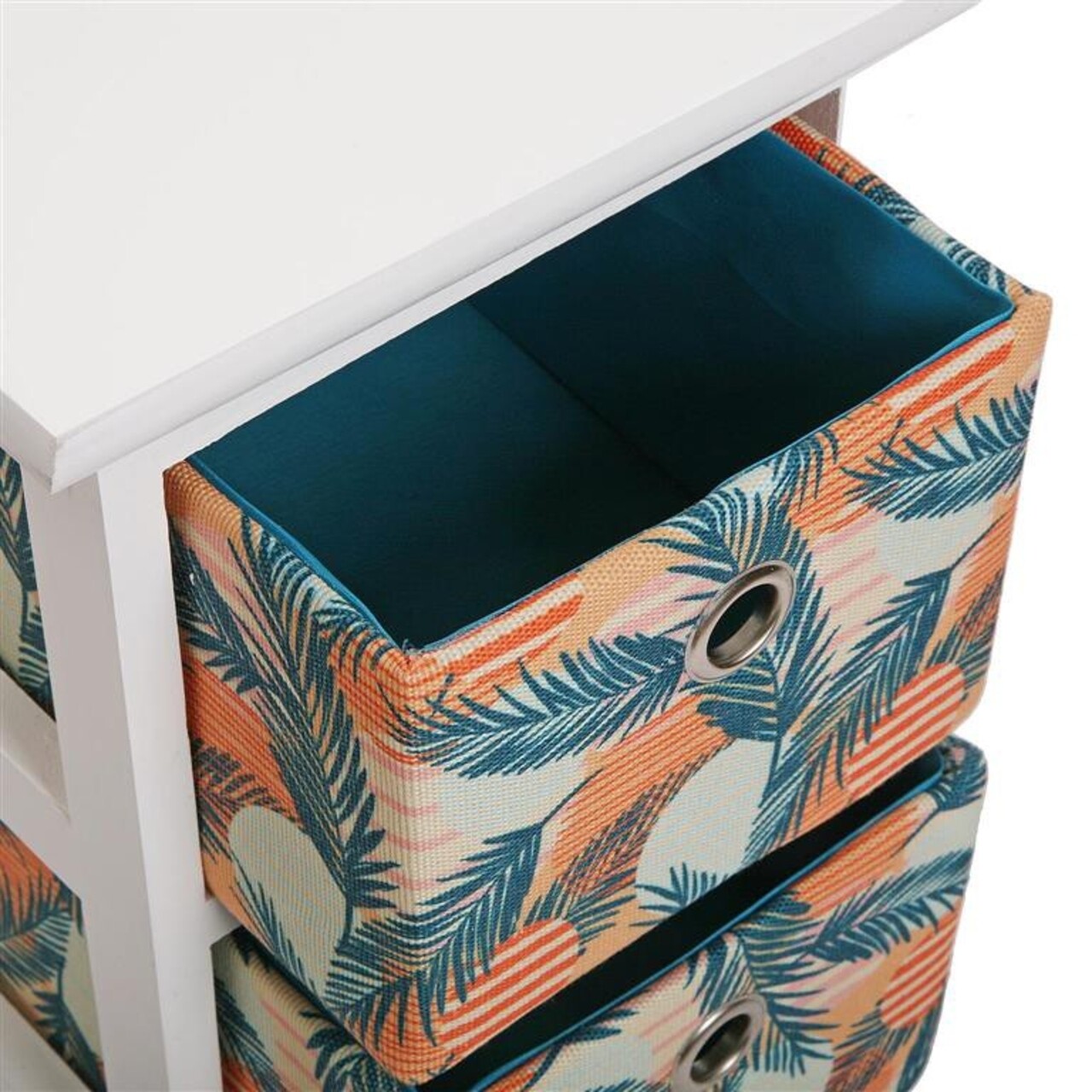 Organizator Pentru Baie Cu 3 Cosuri Exotic Leaves, Versa, 23x29x58 Cm, Lemn De Paulownia