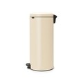 Cos de gunoi cu pedala, Brabantia, Icon Almond, 30 L, inox, crem
