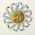 Decoratiune de perete Sonne, Boltze, 74 cm, fier, auriu