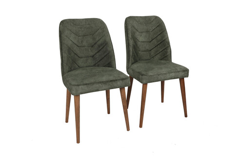 Set scaune (2 bucăți), Nmobb , Dallas 565, Metal, Nuc / Verde închis 565