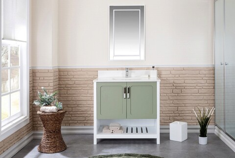 Set mobilier de baie (2 piese), jussara, yampa 36, verde