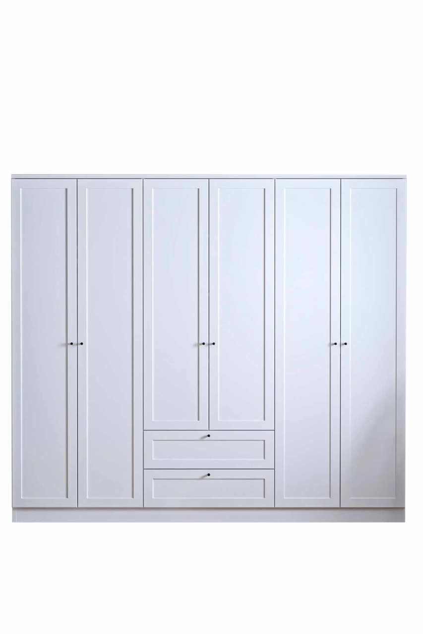 Dulap pentru haine, Hanah Home, Terra 6 210, 205x210x52 cm, Alb - view 9