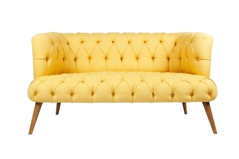 Canapea fixa West Monroe, Zeon, 2 locuri, 140x75x76 cm, lemn, galben 140x75x76 imagine model 2022