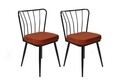 Set de scaune, Nmobb, Yıldız-945 V2, Metal, Tigla Roșu/Negru