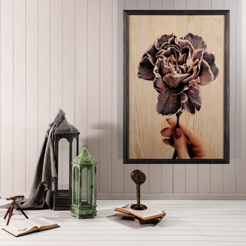 Tablou decorativ, Violet XL, Lemn, Lemn, Multicolor Bystag