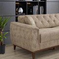 Set canapea extensibilă, Unique Design, 867UNQ1522, Lemn de carpen, Crem