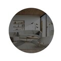 Oglinda decorativa, Siam, Oneas, 70x70x2.2 cm, MDF , Gri închis / Argintiu