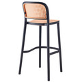 Scaun de bar pentru gradina Juniper, Pakoworld, 51x52x102.5 cm, polipropilena cu protectie UV, bej/negru
