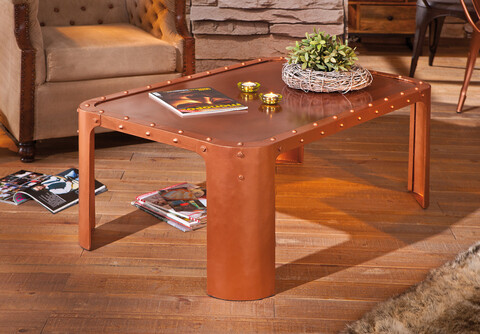 Masuta de cafea Gormur, Inter Link, 110x70x45 cm, metal, cupru