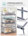 Organizator de bucatarie cu 2 cosuri glisante, Vasagle, 36x21x25.5-31.5 cm, otel, argintiu