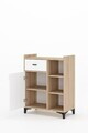 Dulap multifunctional, Hanah Home, Pidas, 80x102x40 cm, Stejar Sonomo / Alb