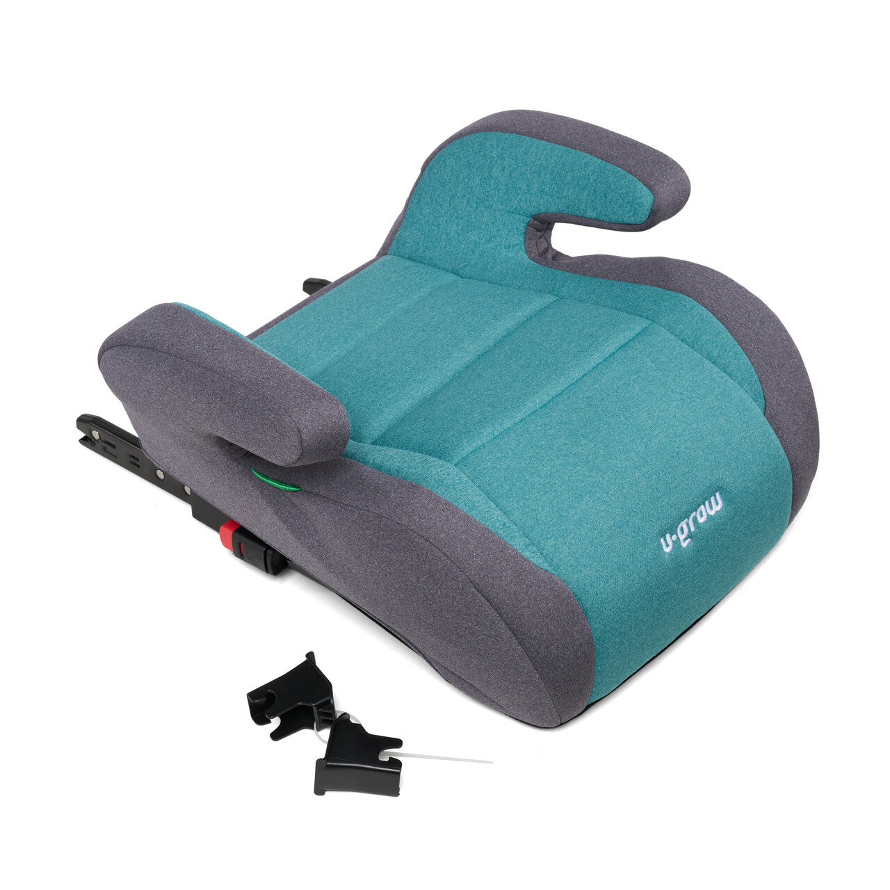 Inaltator auto copii cu Isofix R129, U-grow, 125-150 cm, poliester, verde/gri