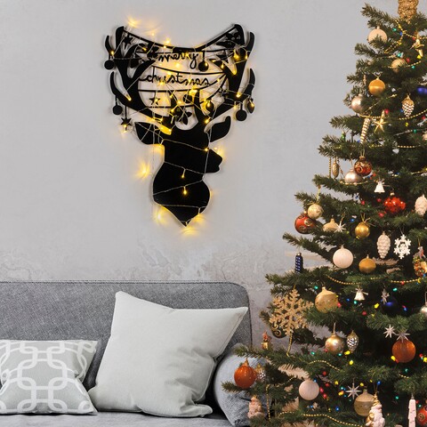 Decoratiune de luminoasa XMASBLACK-026, Tanelorn, 52×70 cm, metal, negru Decoratiuni si ornamente