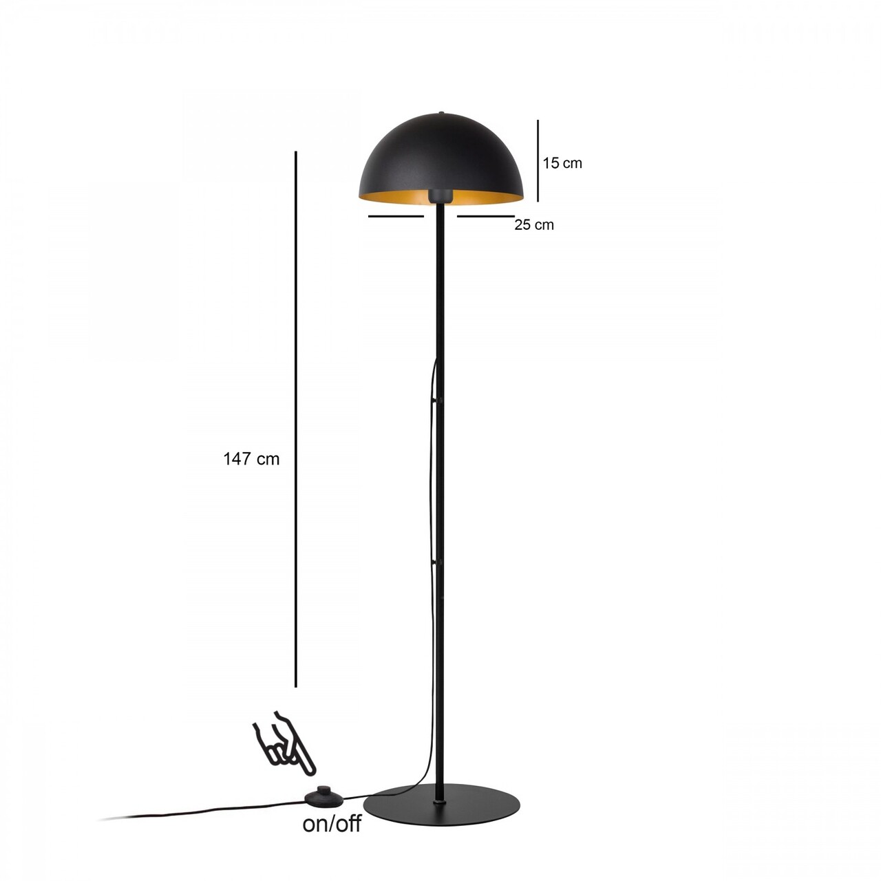 Lampadar, L'essentiel Maison, 780SGN4712, Negru - view 4