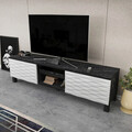 Comoda TV, Retricy, Lukas, 150x35x40.3 cm, PAL, Alb/Negru