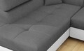 Coltar extensibil stanga 4 locuri, ELTAP, Anton, 272x203x85 cm, lemn/poliester, gri/alb
