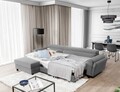 Coltar extensibil stanga 4 locuri ELTAP, Mari-14, Mariall, 288x200x92 cm, lemn/poliester, gri