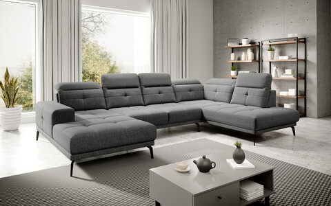 Coltar dreapta 6 locuri ELTAP, RT-04FL, Bretan, 350x205x107 cm, lemn/poliester, gri