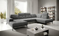 Coltar dreapta 6 locuri ELTAP, RT-04FL, Bretan, 350x205x107 cm, lemn/poliester, gri