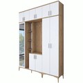 Cuier de perete, Rani, EA121, 180x240x37.5 cm, PAL, Nuc/Alb