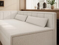 Canapea extensibila brat stanga 3 locuri, ELTAP, Fulgeo, 214x82x77 cm, lemn/catifea din poliester, alb