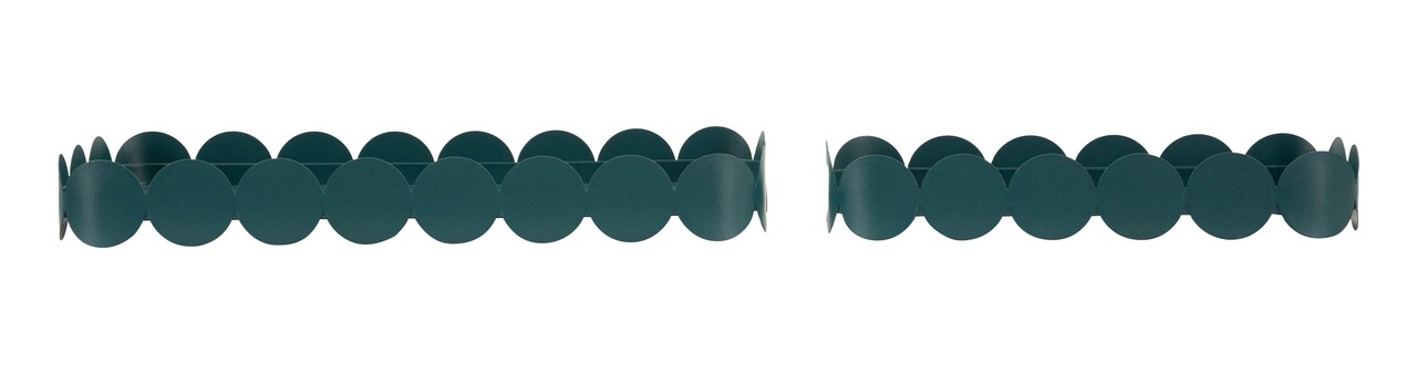 Set 2 tavi decorative, Mauro Ferretti, Saturn Rectangular, 40x16.5x4.5 cm, metal, turcoaz - imagine 5