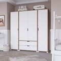 Dulap pentru haine, Miwood, Nisan 1600-024, Nuc deschis / Alb